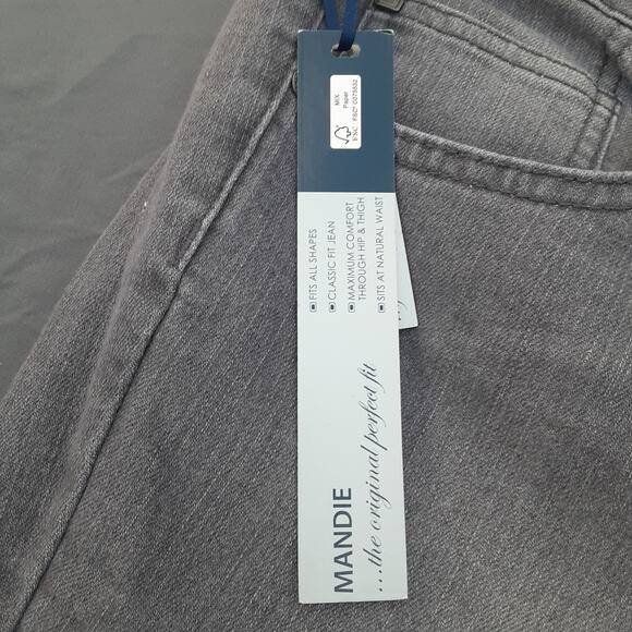 NWT Bandolino Women's Jeans Size 16 Short Medium Wash Straight Leg Stretch Gray - Picture 3 of 11